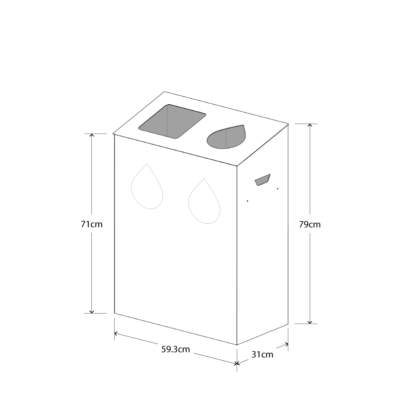 Tri Multi 2x60L Naturen 79x59,3x31 cm