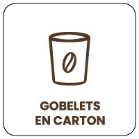 Gobelets en carton - Consigne de tri pour poubelle Naturen