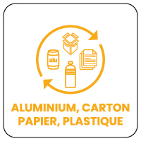 Aluminium, carton, papier, plastique - Consigne de tri pour poubelle Naturen